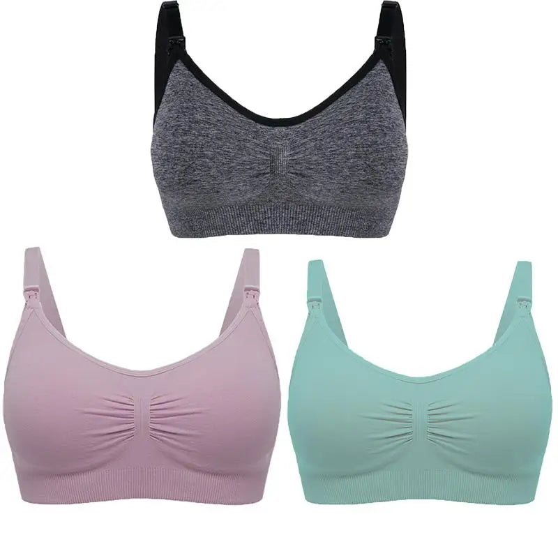 Set of 3 Seamless Maternity Nursing Bras