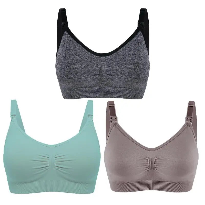 Set of 3 Seamless Maternity Nursing Bras