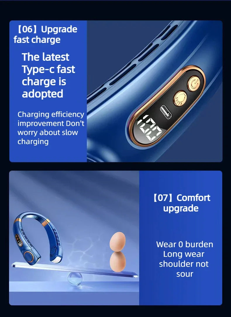 Rechargeable Hands-Free Neck Fan
